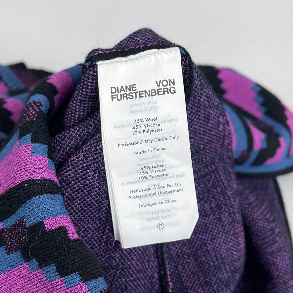 Diane Von Furstenberg Anahi Wool-blend Sheath Dress Purple Women's Size XS - Picture 10 of 13